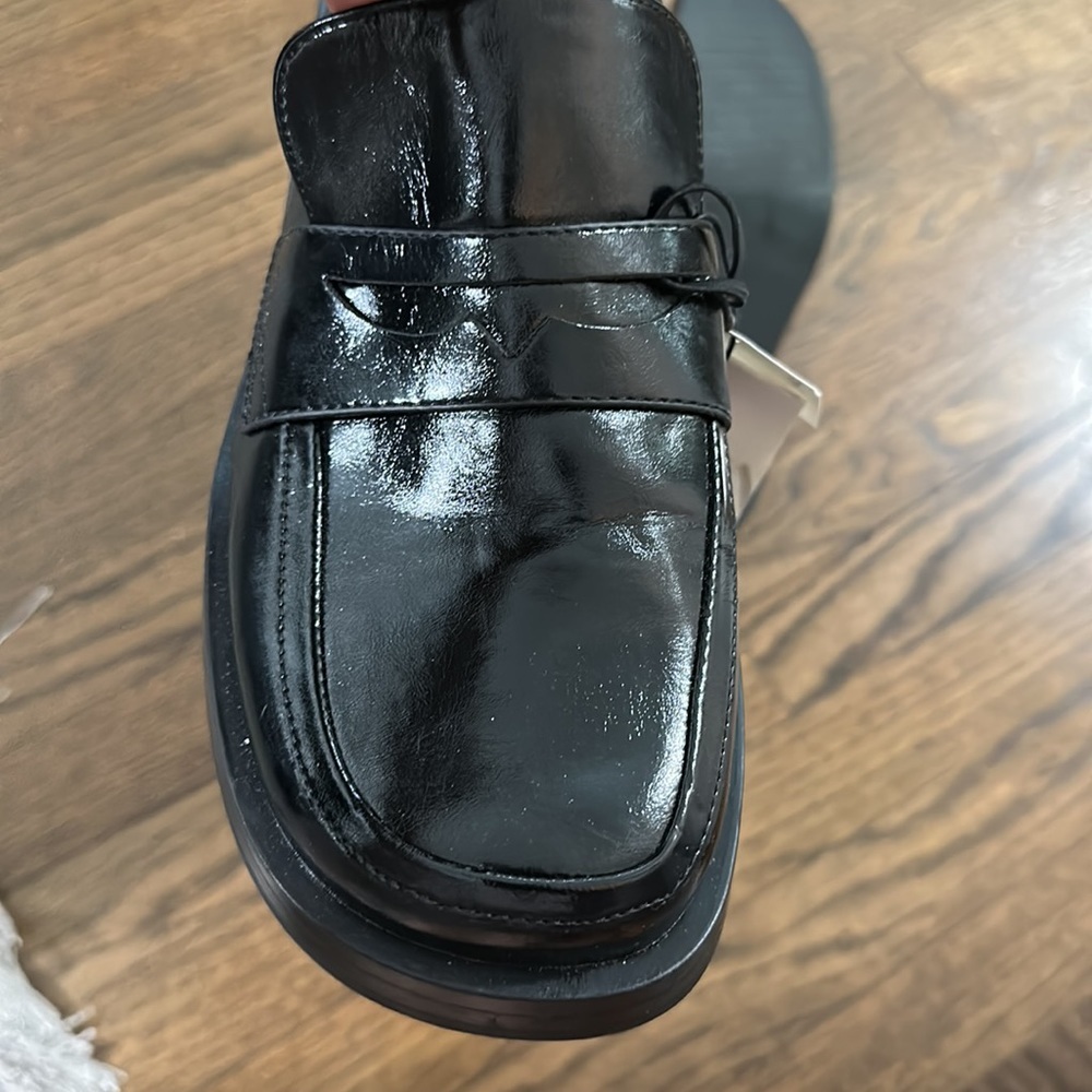 NWT Zara Women’s Loafer Slide On Shiny Black Mules Size 10/41 - Picture 10 of 11